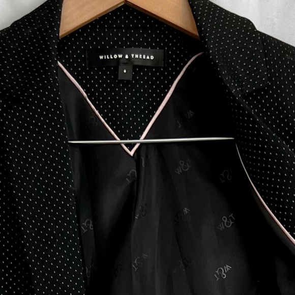 Willow and Thread Black & White Dark Academia One-Button Blazer, Size 6 - Picture 7 of 8